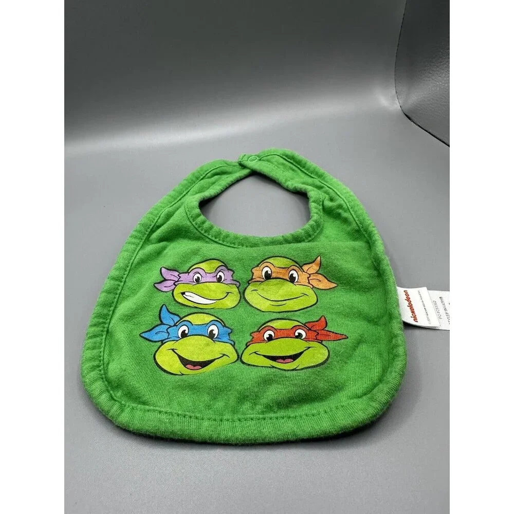 2017 TMNT Teenage Mutant Ninja Turtles Infant Baby Bib One Size Viacom RARE READ